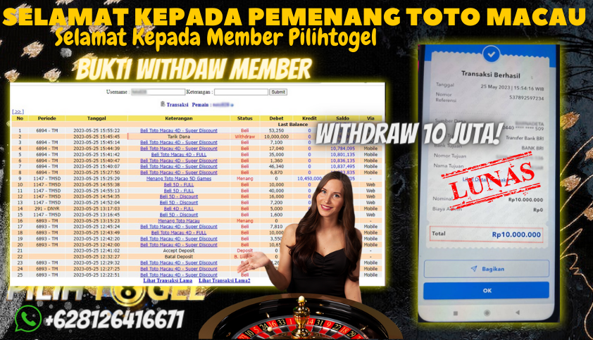 Bukti JP Togel Online Pilihtogel - Toto Macau 5D