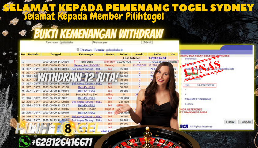 Bukti JP Togel Online Pilihtogel - Togel Sydney