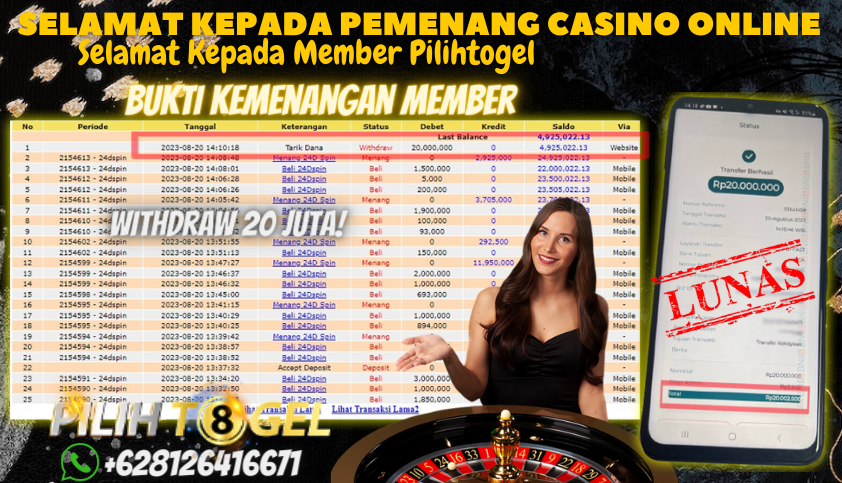 Bukti JP Live Casino - 24D Spin