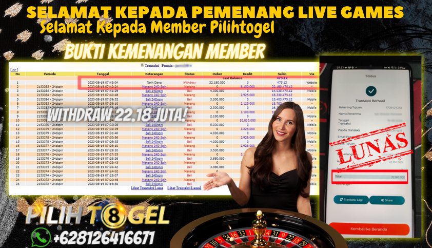 Bukti JP Live Casino - 24D Spin